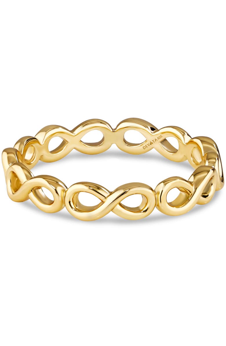 DEVATA Infinity Eternity Ring in Gold Plated Sterling Silver, Main, color, Yellow Gold