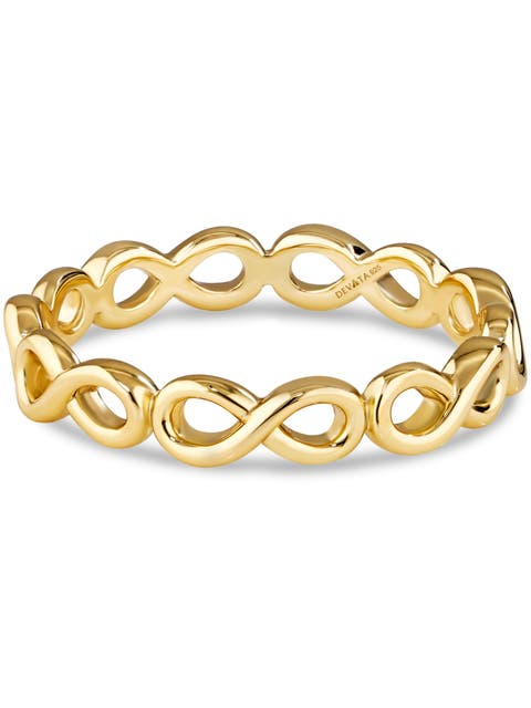 Infinity Eternity Ring in Gold Plated Sterling Silver
