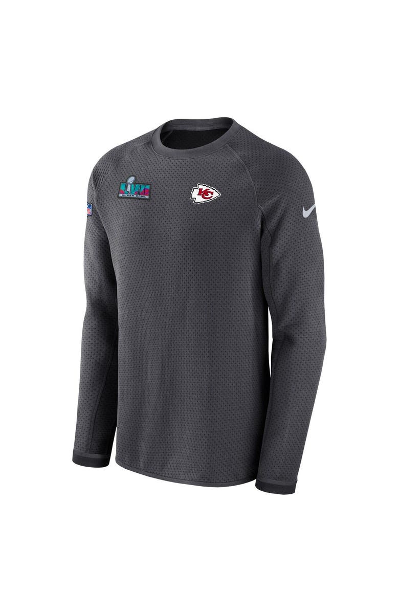 Nike Men's Nike Anthracite Kansas City Chiefs Super Bowl LVII Opening Night Performance Pullover Sweatshirt, Alternate, color, 
