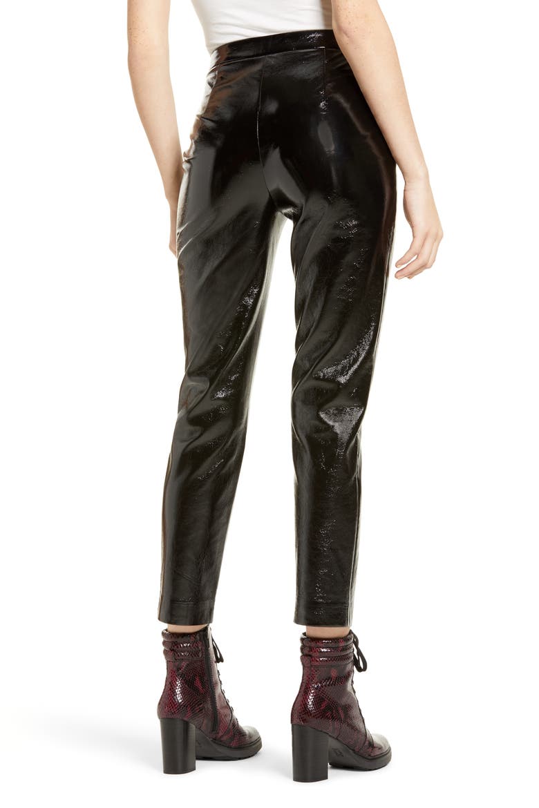 Straight Leg Faux Leather Pants, Alternate, color, BLACK