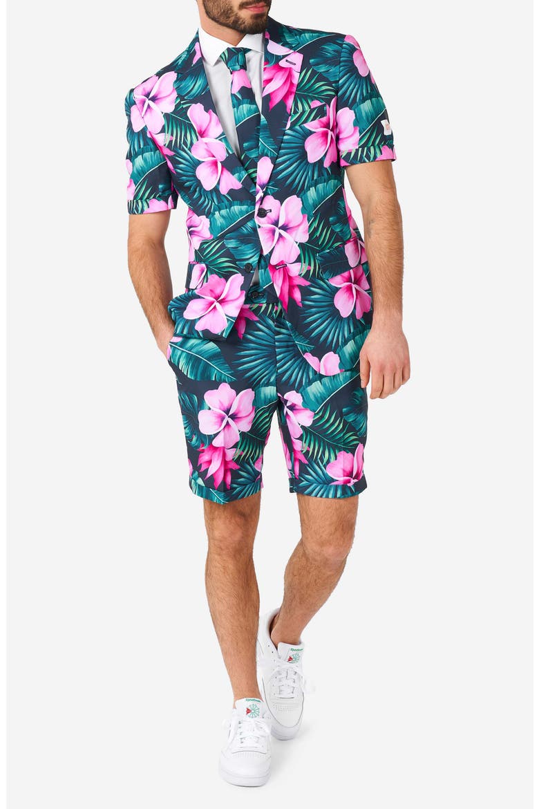 Hawaii Grande Summer Trim Fit Two-Piece Short Suit with Tie, Main, color, MISCELLANEOUS