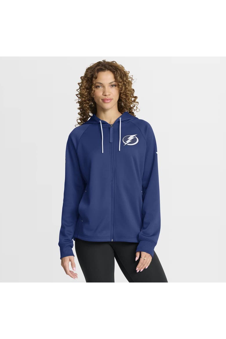 Women's Fanatics Blue Tampa Bay Lightning Authentic Pro Rink Raglan Full-Zip Hoodie, Main, color, Blue