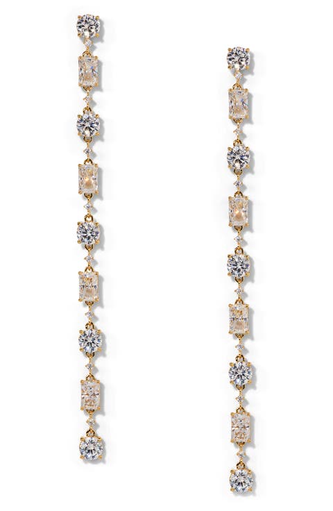 Everleigh Cubic Zirconia Linear Drop Earrings