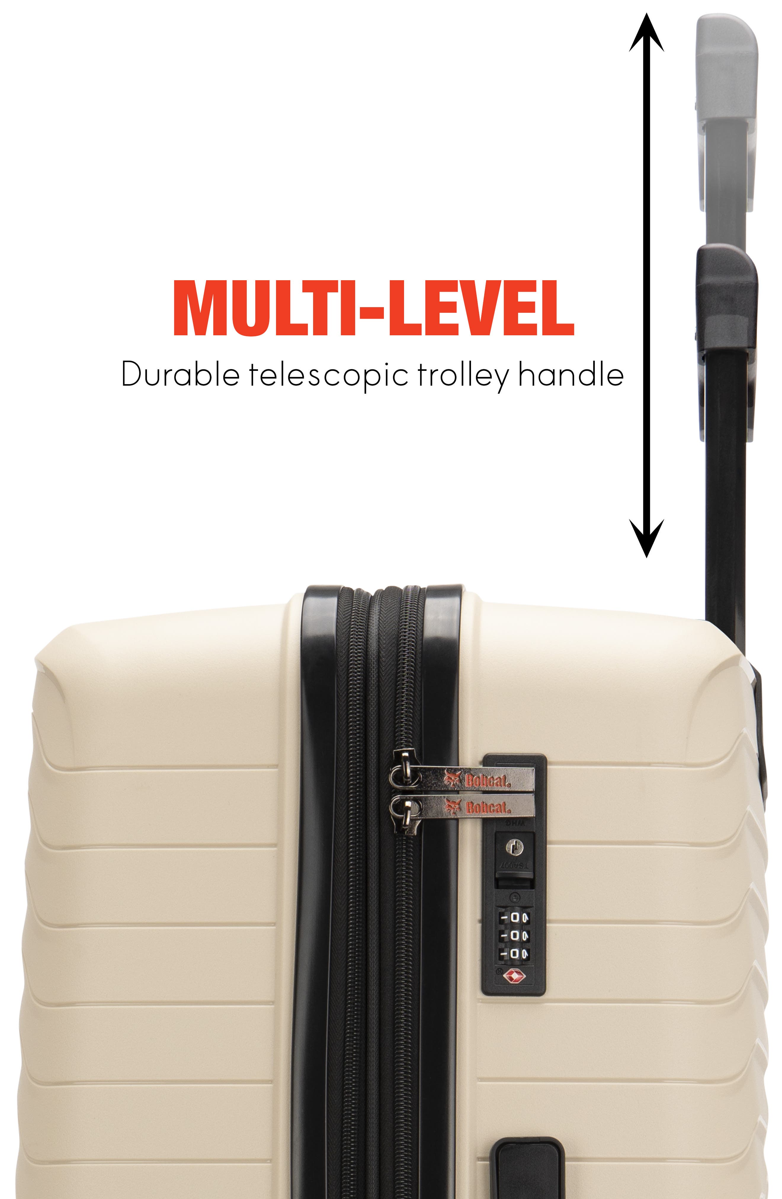 Bobcat Excavator 3 Piece Expandable Spinner Luggage Set with TSA Lock, Alternate, color, Khaki