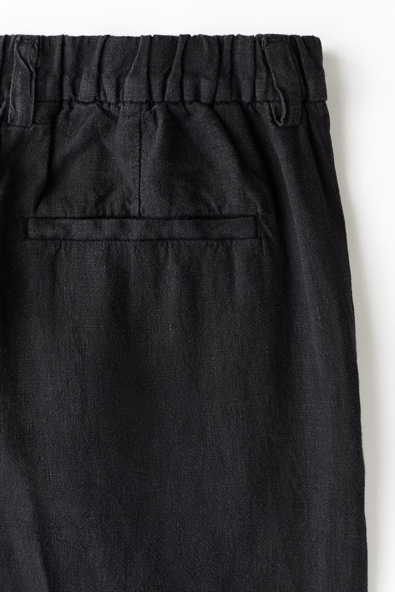 Loose-fit Wide-leg Linen Pants, Alternate, color, Black