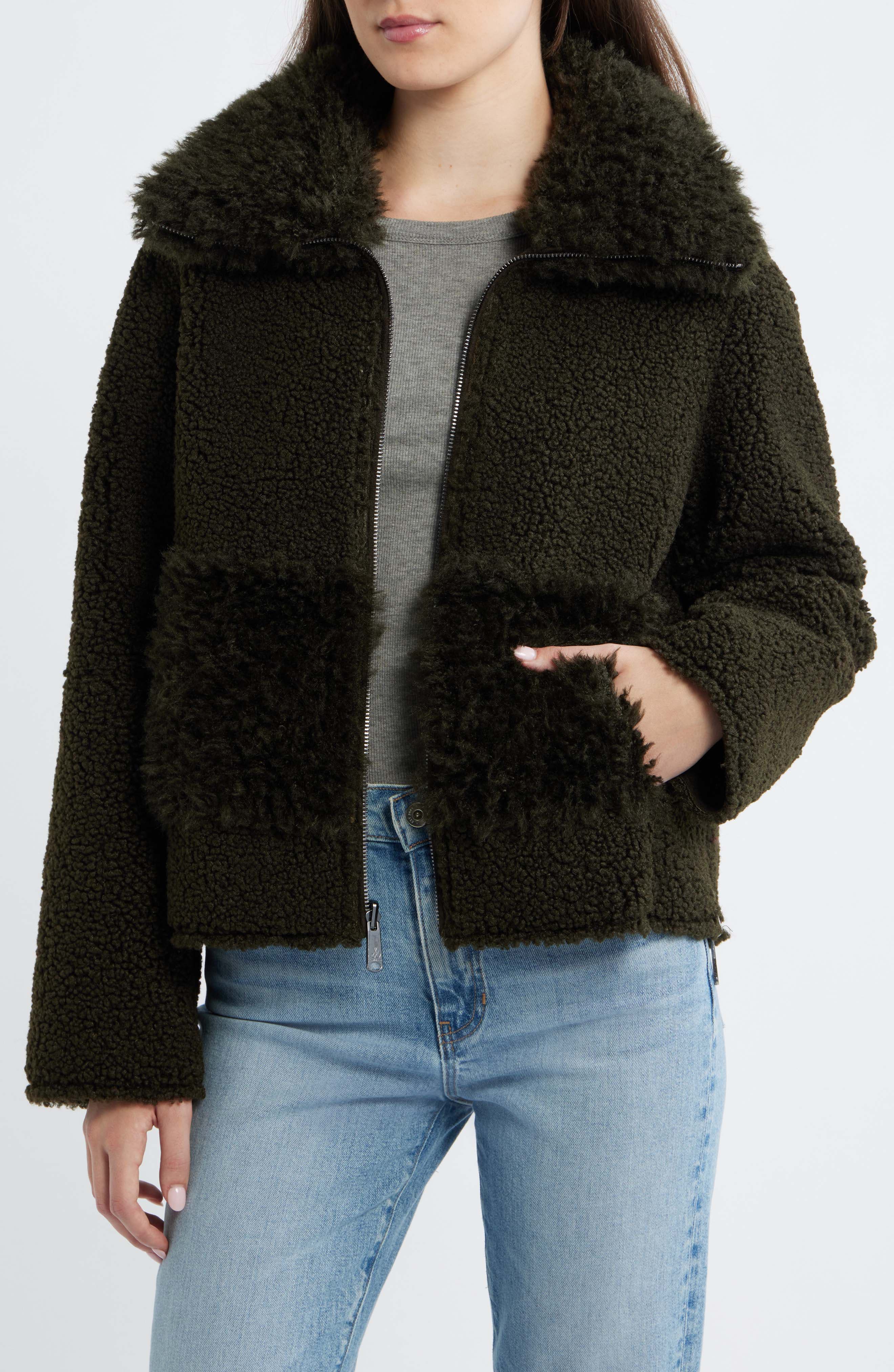 Zip Front Faux Shearling Jacket (Women) | Nordstrom