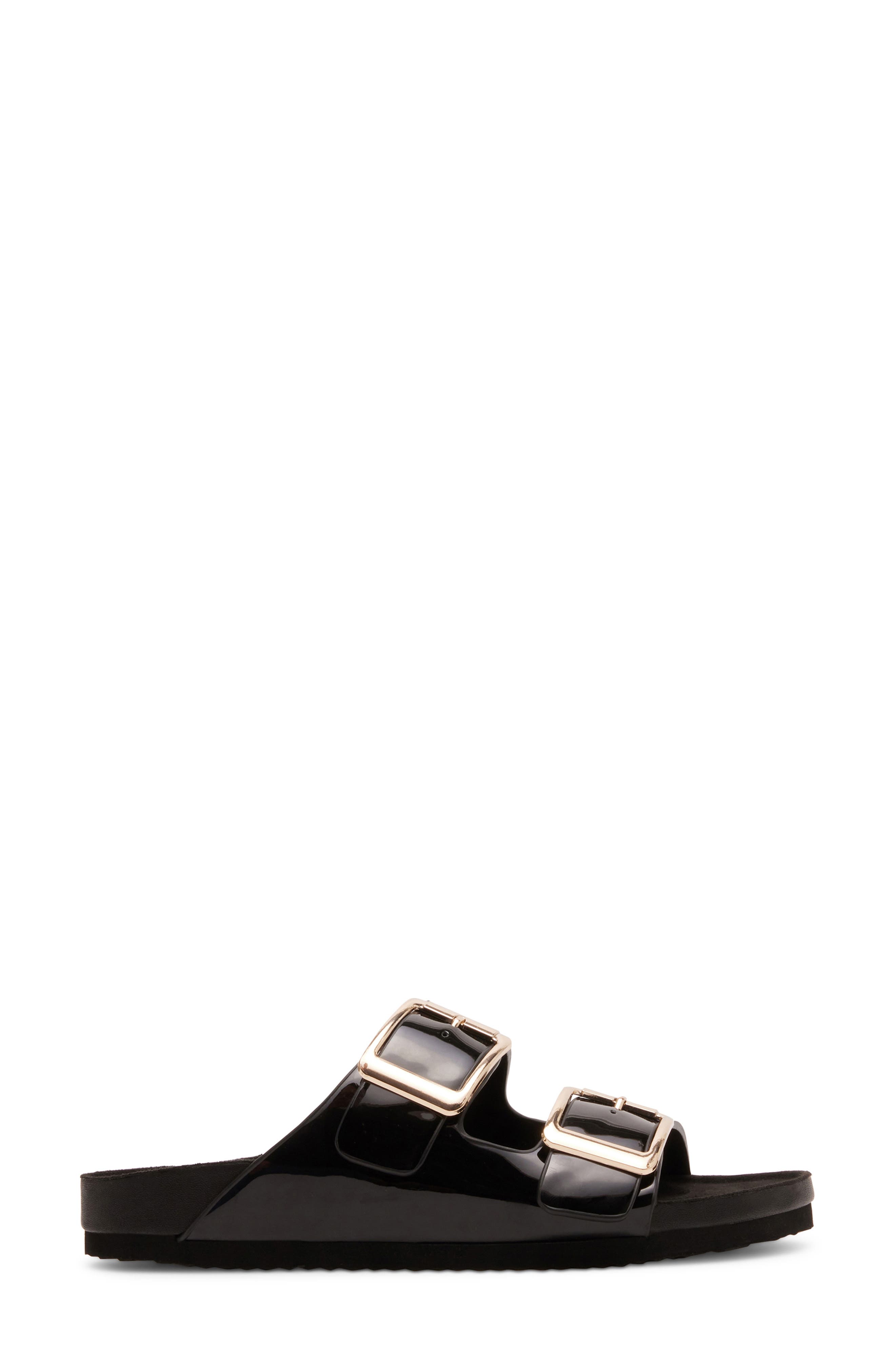 Madden Girl Bodiee Slide Sandal, Alternate, color, Black Patent