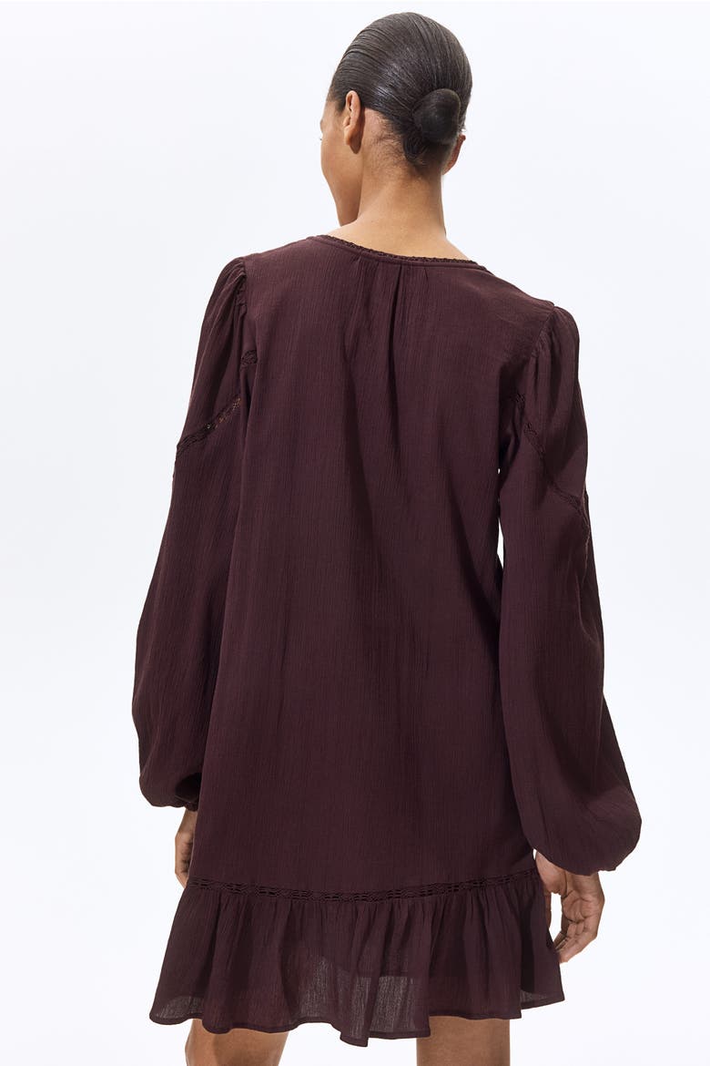 Cotton Tunic Dress, Alternate, color, Dark brown