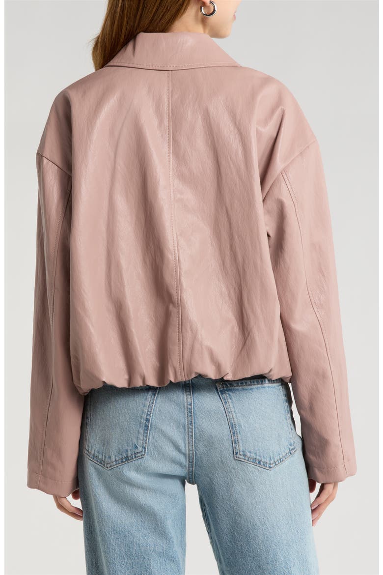 Faux-Ever Leather™ Minimalist Bomber Jacket, Alternate, color, DESERT ROSE