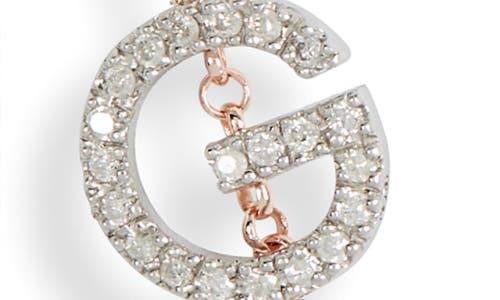 Meshmerise Bezel Diamond Initial Chain Necklace In Gold
