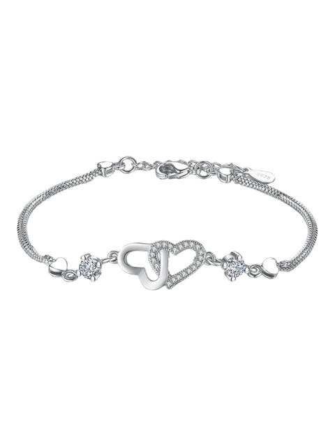 I Love You Bracelet with Cubic Zirconia