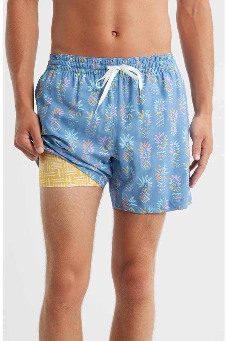 The Pineapple Sketches 5.5-Inch Swim Trunks, Alternate, color, BRIGHT BLUE