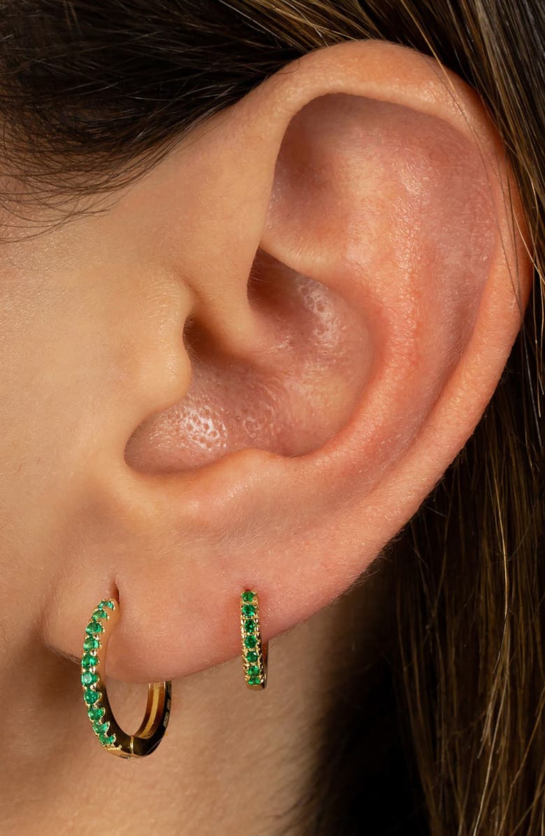 BY ADINA EDEN Pavé Huggie Earrings, Alternate, color, 