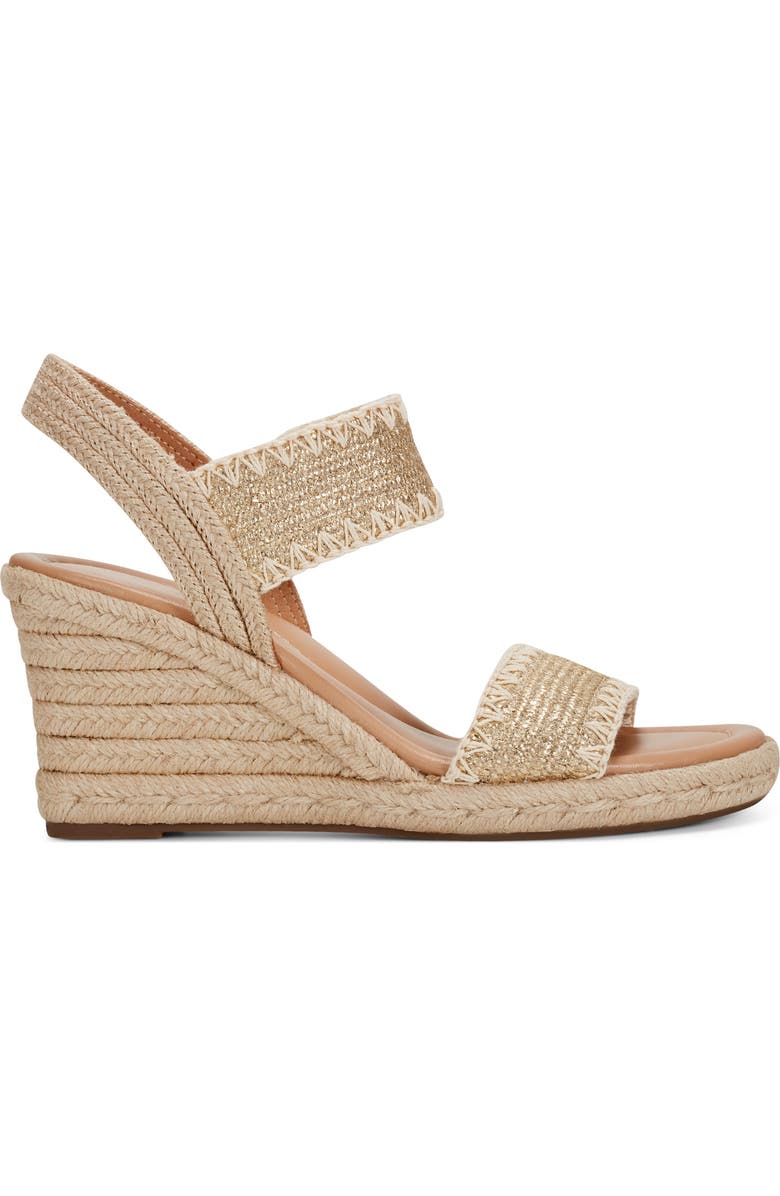 Easy Spirit Ariella Espadrille Wedge Sandal, Alternate, color, Metallic Gold