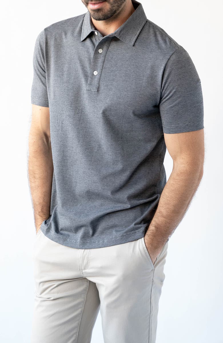 Devil-Dog Dungarees Feeder Polo, Alternate, color, Melange Charcoal