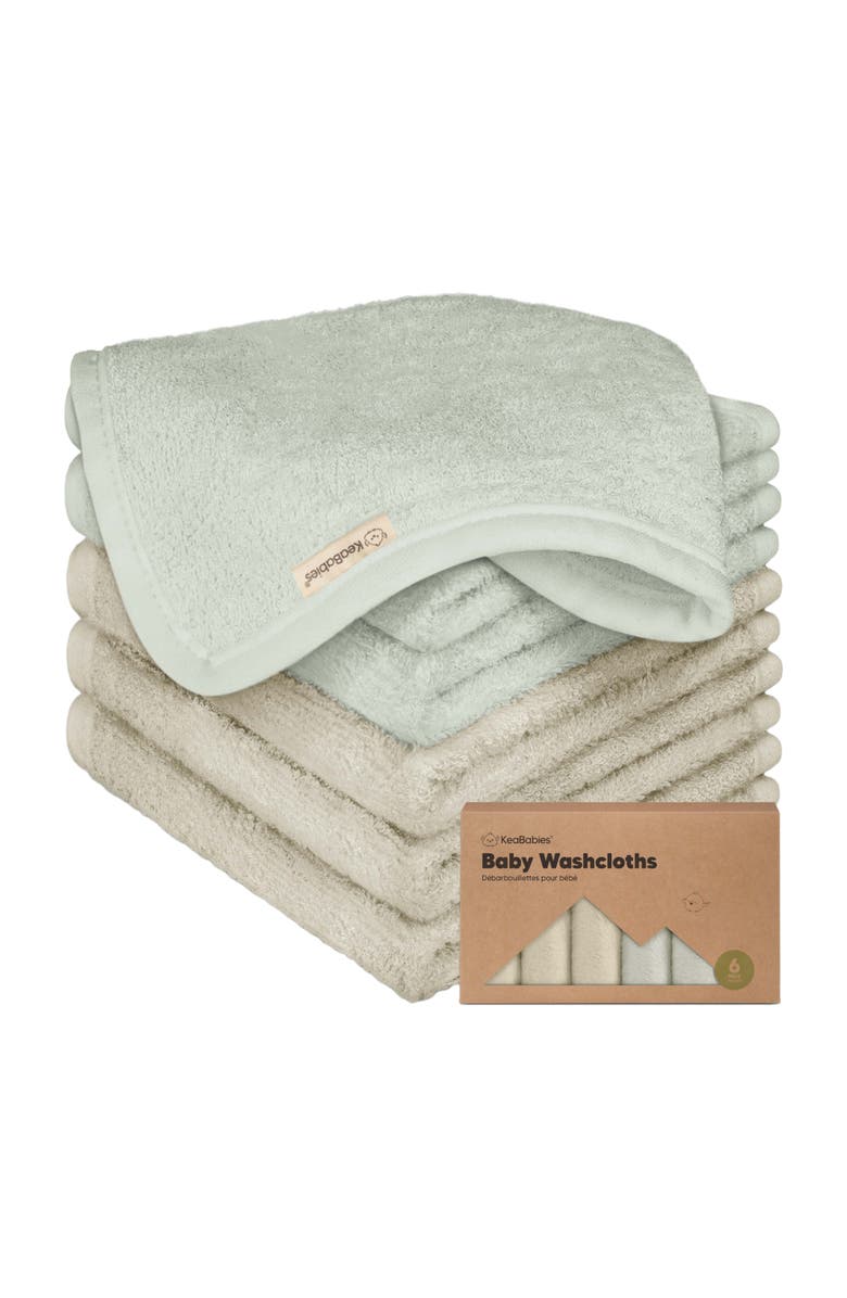 KeaBabies Deluxe Baby Washcloths, Main, color, Stone/Dove