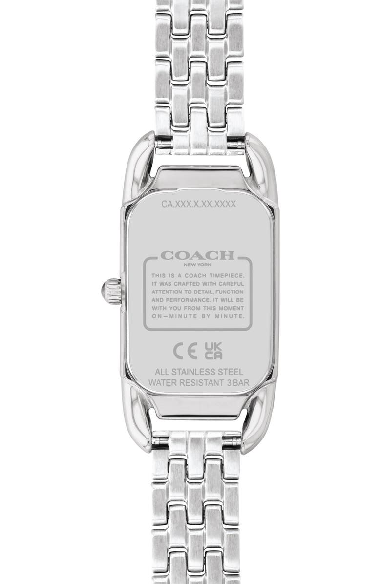 COACH Cadie Rectangular Bracelet Watch, 17.5mm x 28.5mm, Alternate, color, Silver White