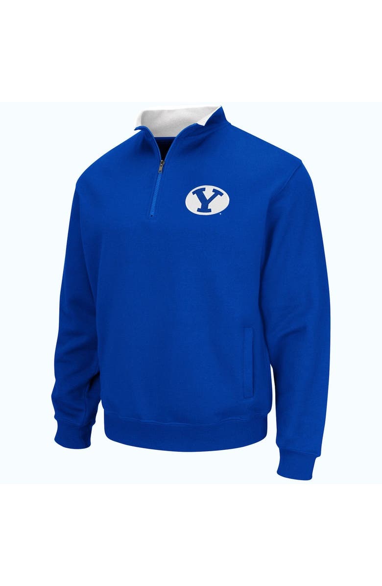 COLOSSEUM Men's Colosseum Royal BYU Cougars Tortugas Quarter-Zip Sweatshirt, Alternate, color, Royal