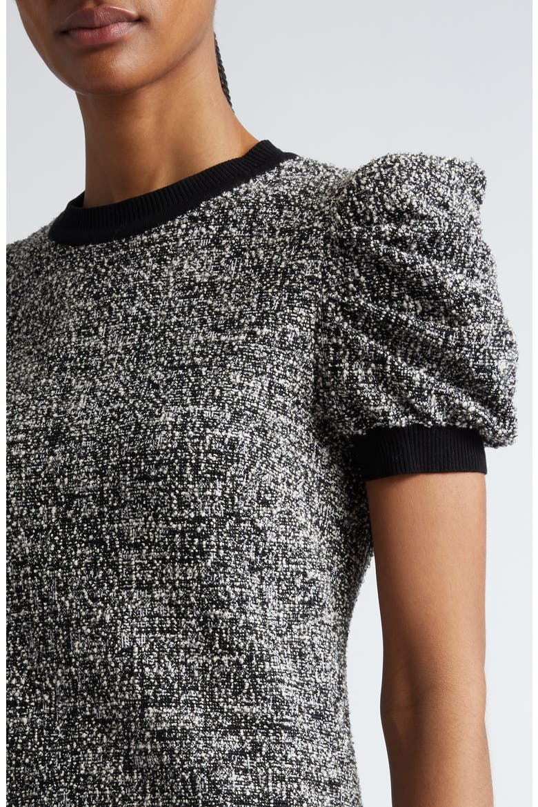 Ieti Puff Sleeve Tweed Knit Midi Dress, Alternate, color, VANILLA