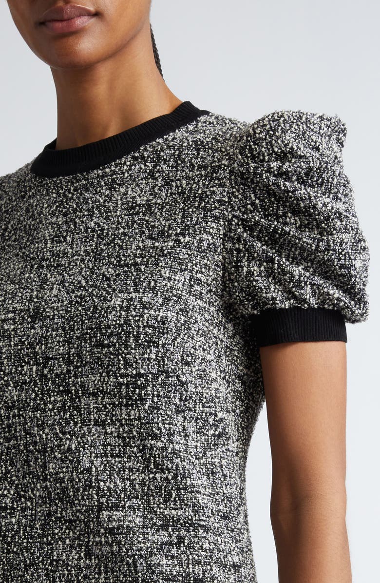 Max Mara Ieti Puff Sleeve Tweed Knit Midi Dress, Alternate, color, 