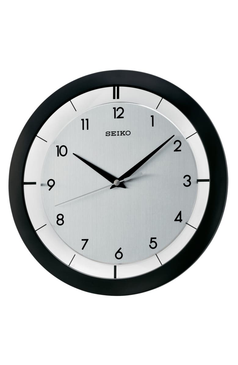 Seiko St. James Metal Wall Clock, Main, color, Black