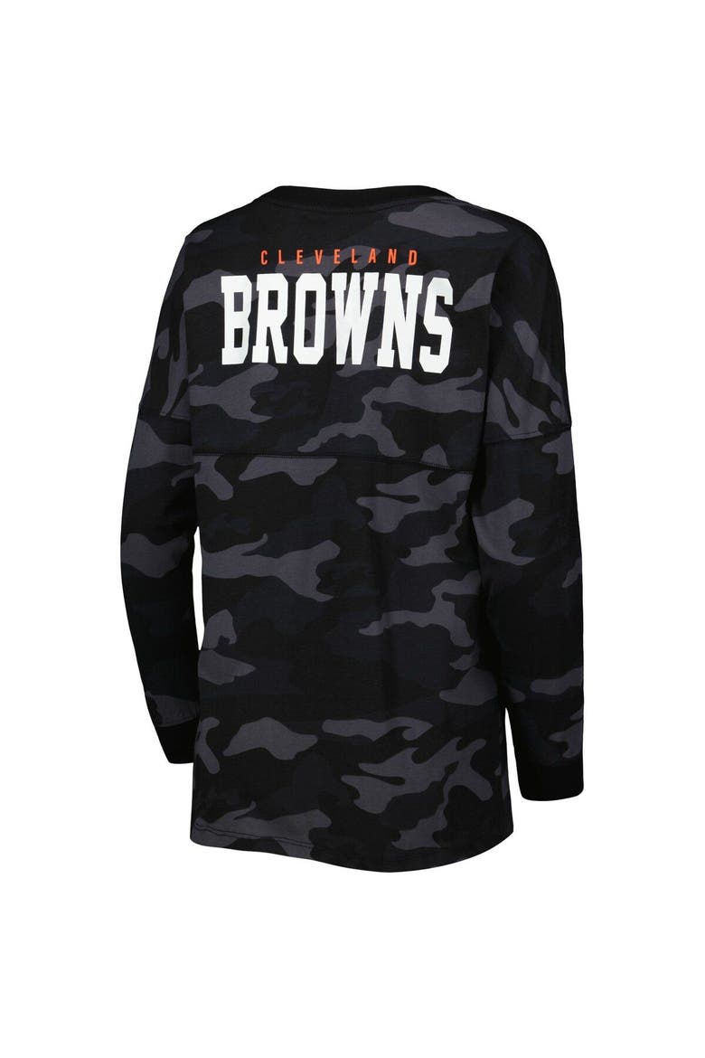 Women's New Era Black Cleveland Browns Camo Long Sleeve T-Shirt, Alternate, color, Black