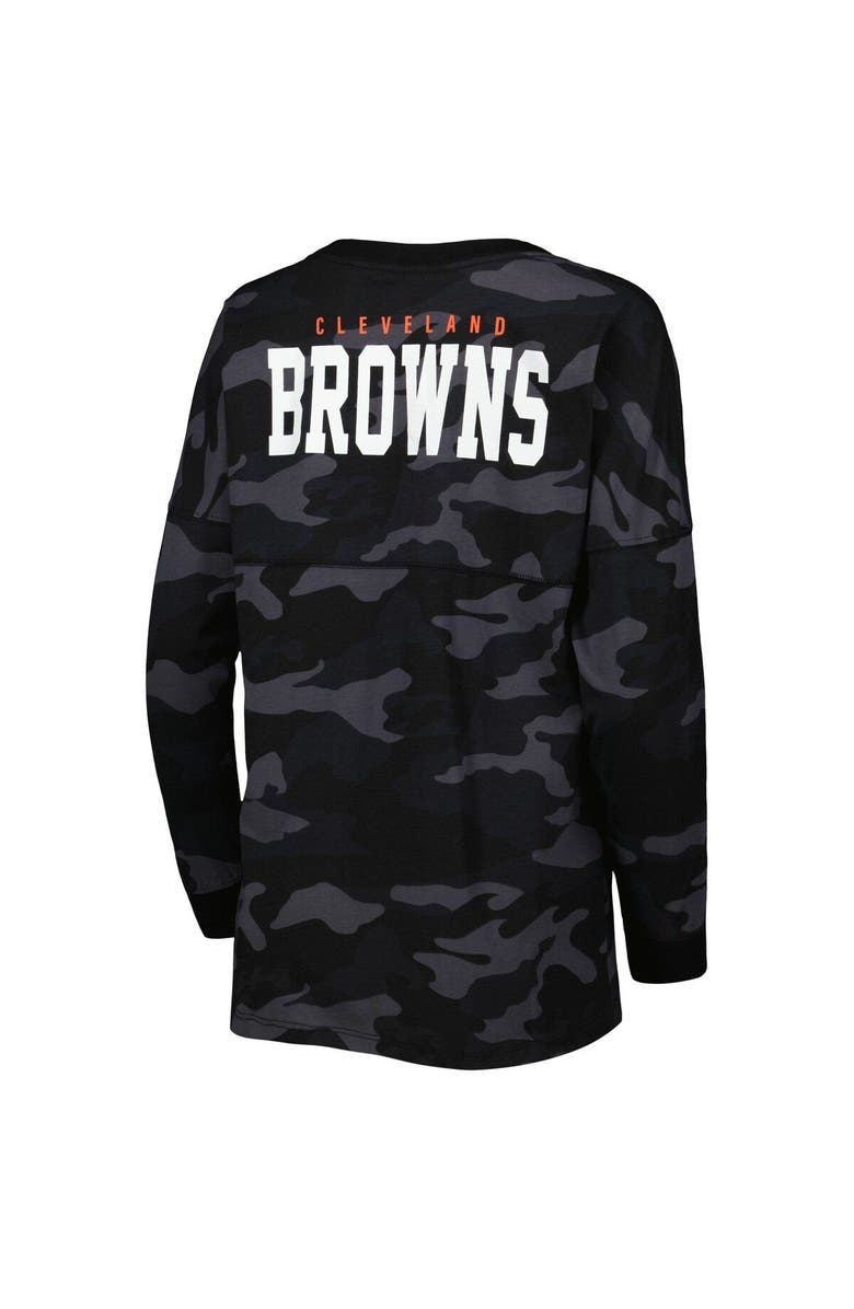 New Era Women's New Era Black Cleveland Browns Camo Long Sleeve T-Shirt, Alternate, color, Black