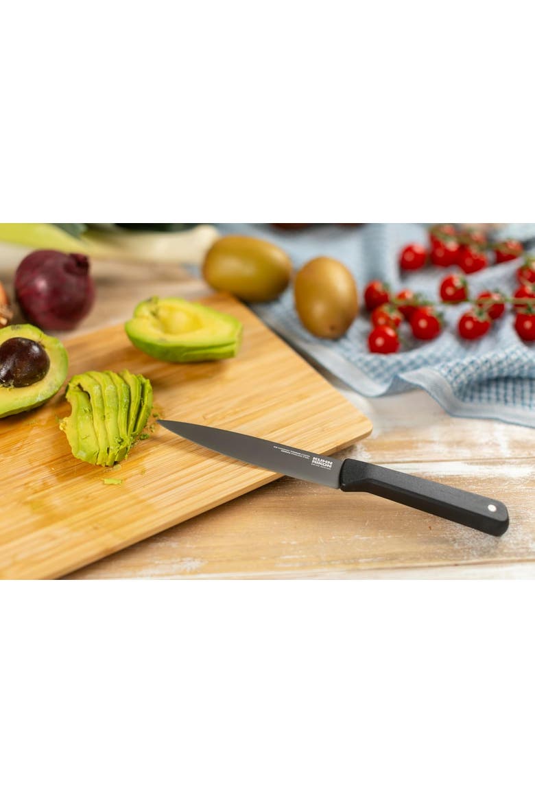 ICED Straight Utility Knife 5.12-Inch, Ice Hardened German Stainless Blade, Alternate, color, Black