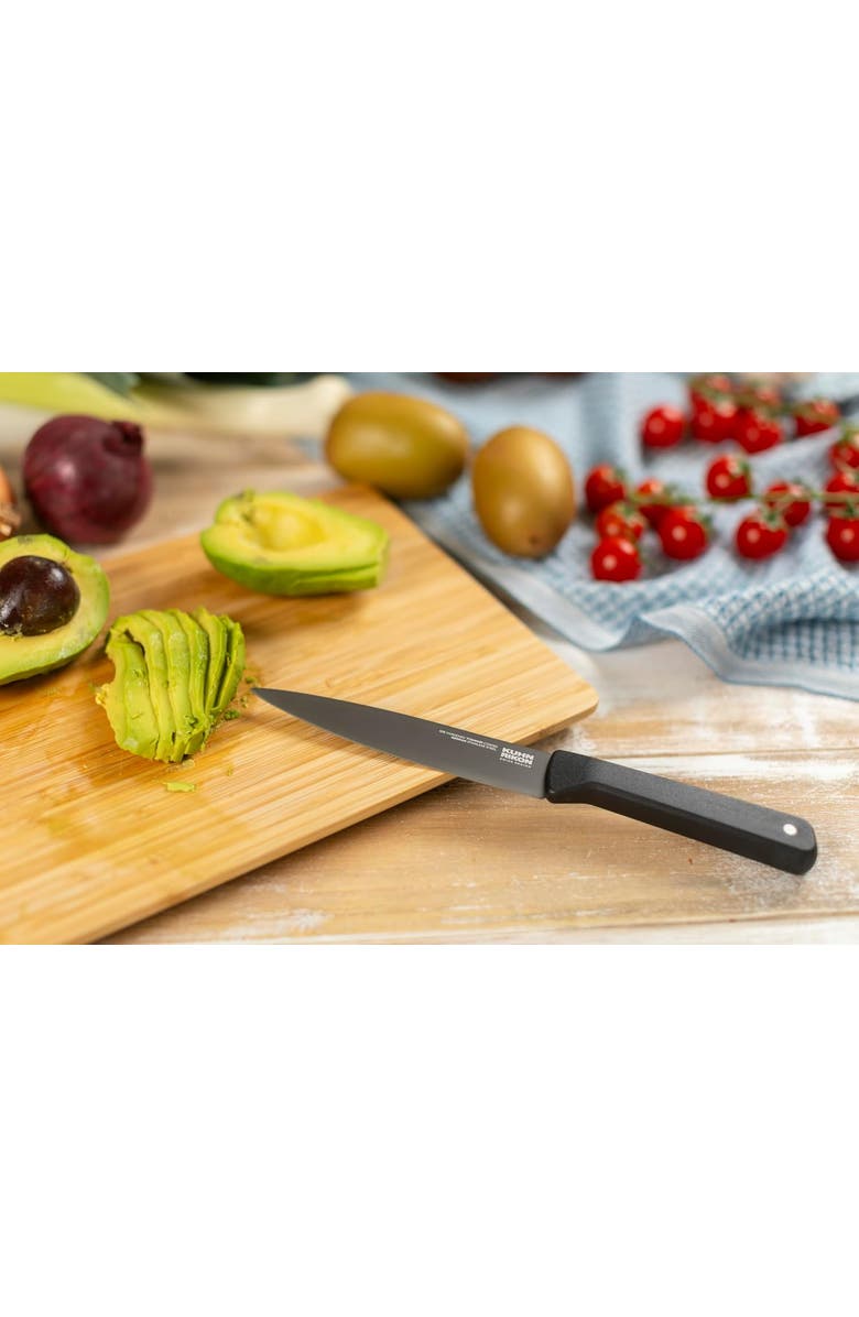 Kuhn Rikon ICED Straight Utility Knife 5.12-Inch, Ice Hardened German Stainless Blade, Alternate, color, Black