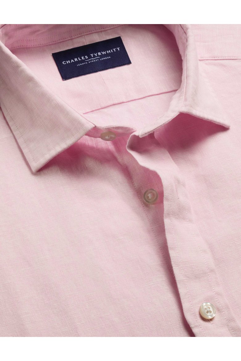 Plain Pure Linen Shirt, Alternate, color, Pink