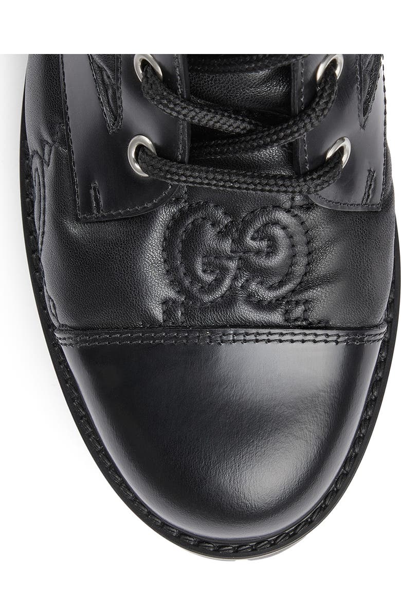Gucci Logo Quilted Leather Combat Boot, Alternate, color,