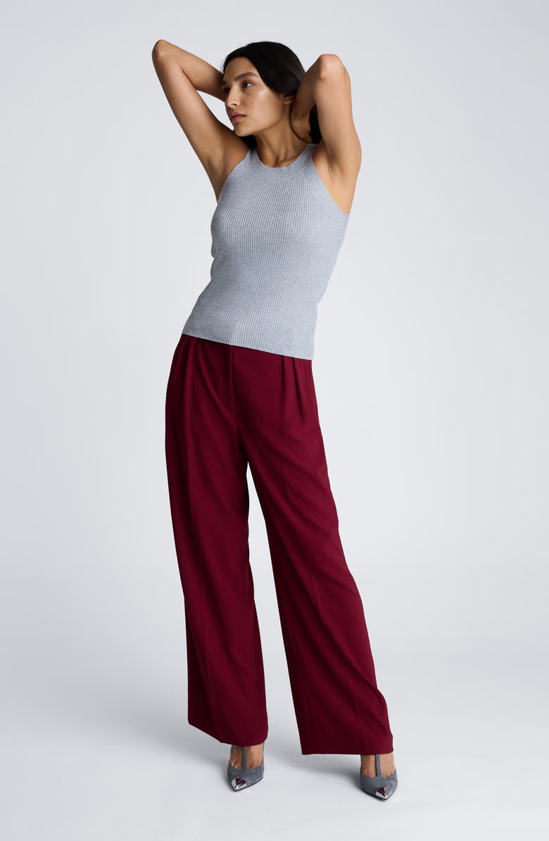 Kenneth Cole Ribbed Metallic Sleeveless Top, Alternate, color, Light Heather Grey