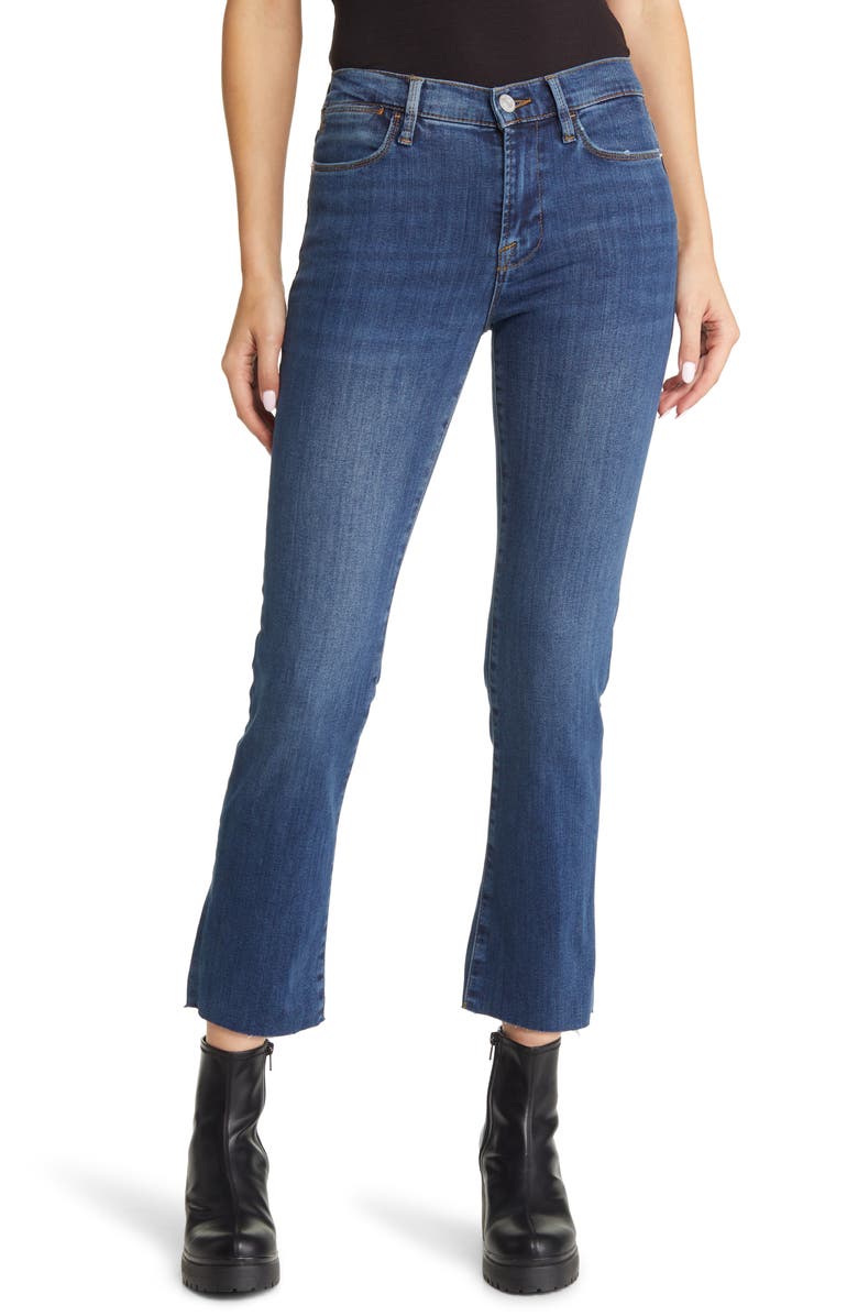 FRAME Le High Raw Hem Ankle Straight Leg Jeans, Main, color, 