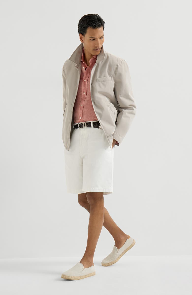Brunello Cucinelli Bonded nylon outerwear jacket, Alternate, color, Dove Grey