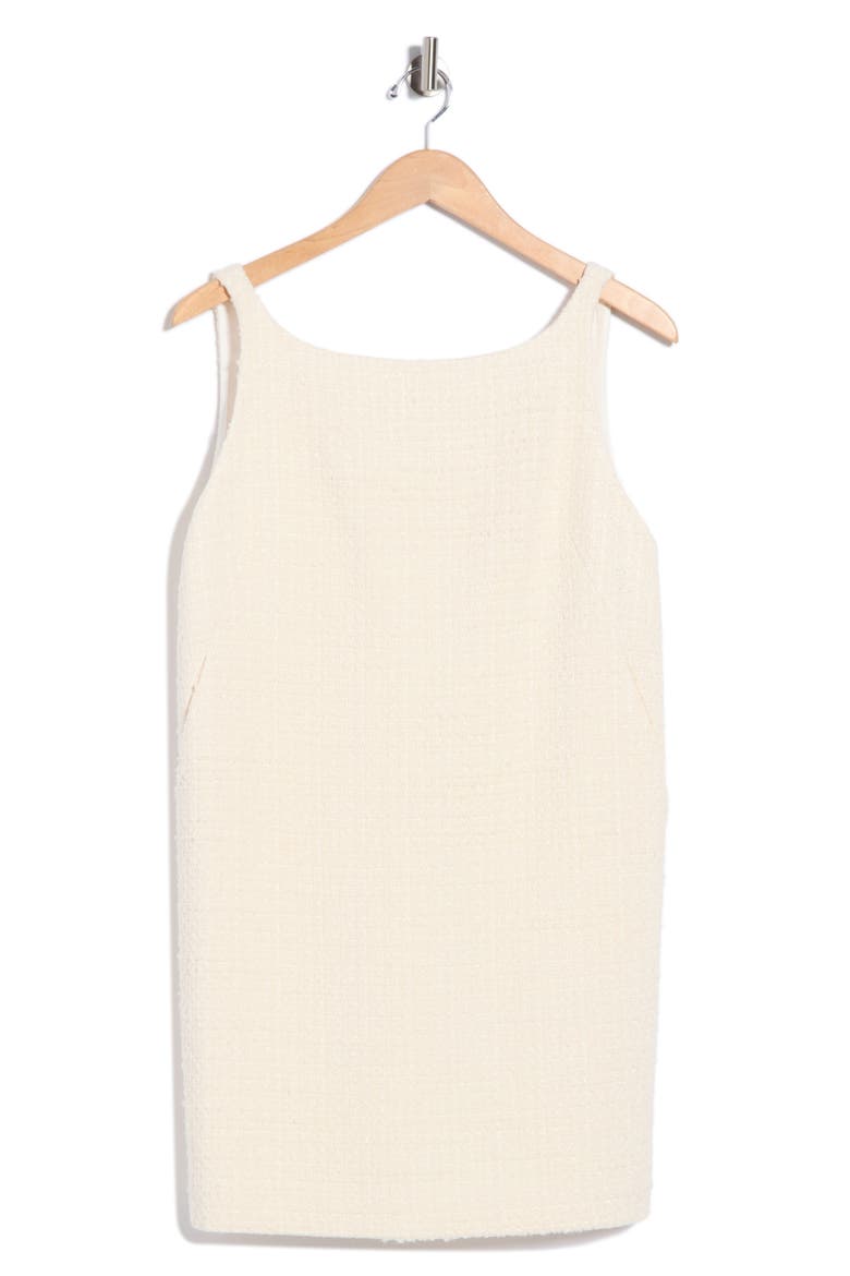 Winter Sleeveless Tweed Shift Dress, Main, color, CREAM