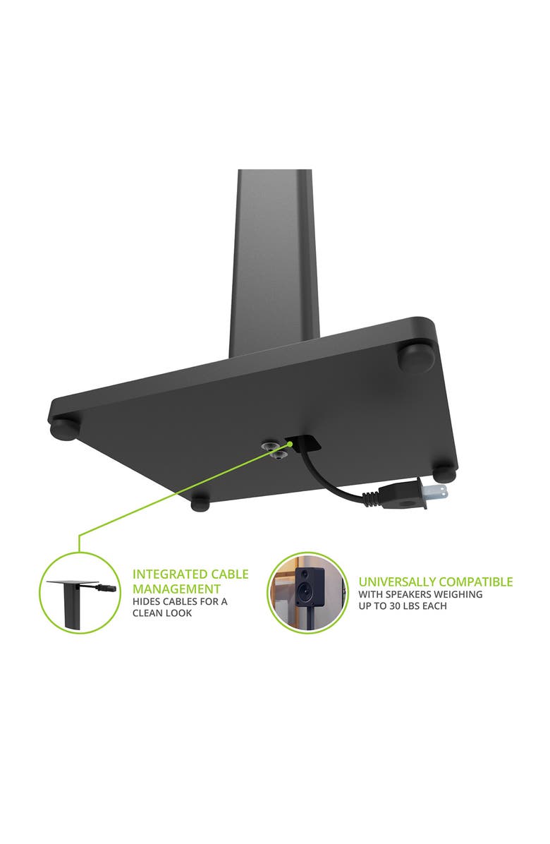 Kanto ST 28" Universal Bookshelf Speaker Floor Stand - Pair, Alternate, color, Black