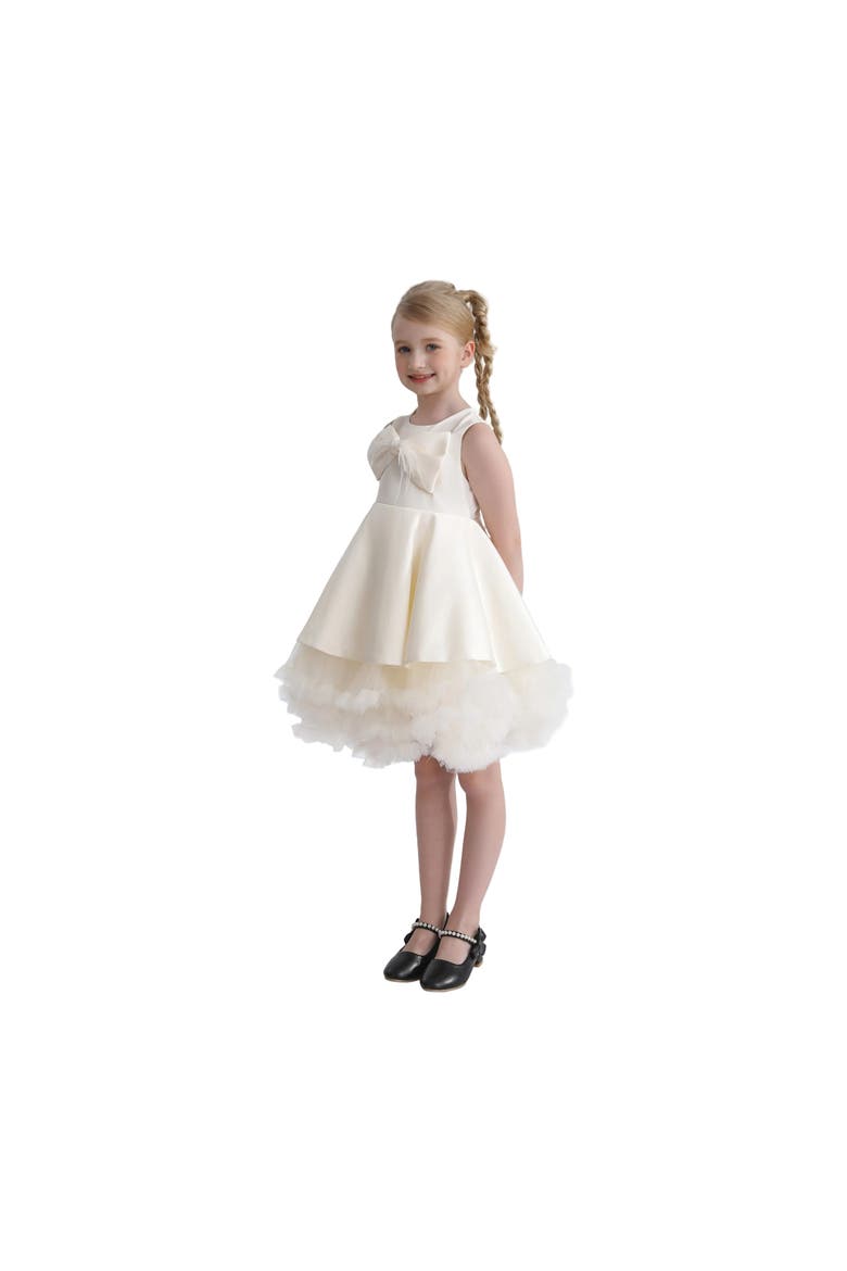 Anastasia Bow Tulle Dress, Alternate, color, Ivory