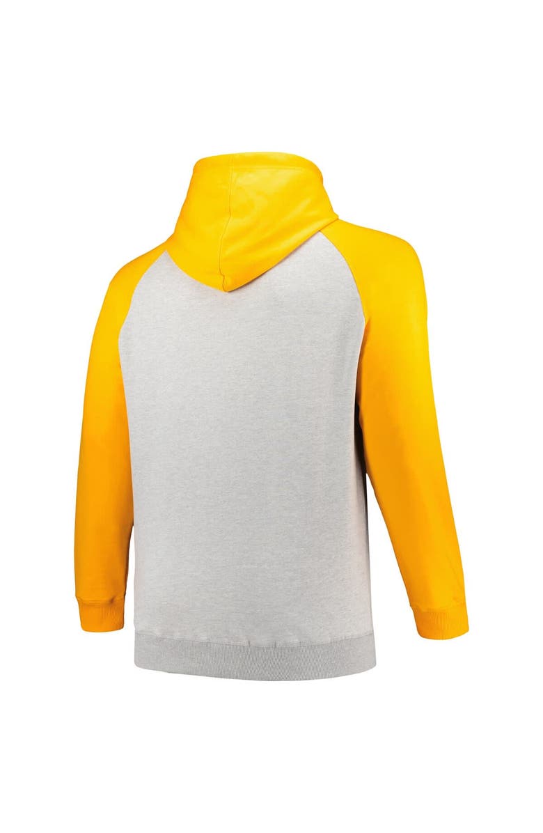 PROFILE Men's Profile Heather Gray/Orange Tampa Bay Buccaneers Big & Tall Favorite Arch Throwback Raglan Pullover Hoodie, Alternate, color, Heather Gray