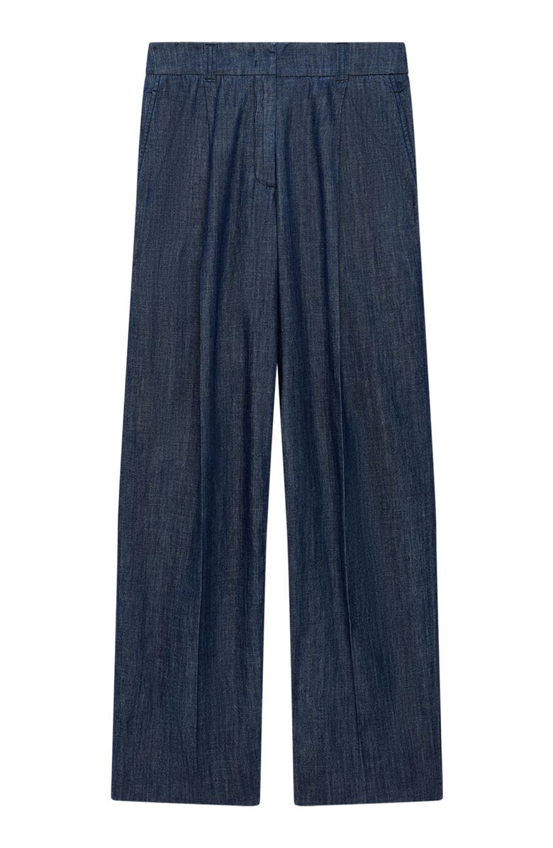 Another Tomorrow Chambray Relaxed Wide Leg Pant, Alternate, color, Dark Blue