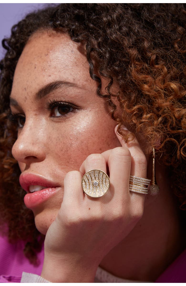 Campbell + Charlotte Revel Dimensional Pave Cigar Band, Alternate, color, Diamond- Gold