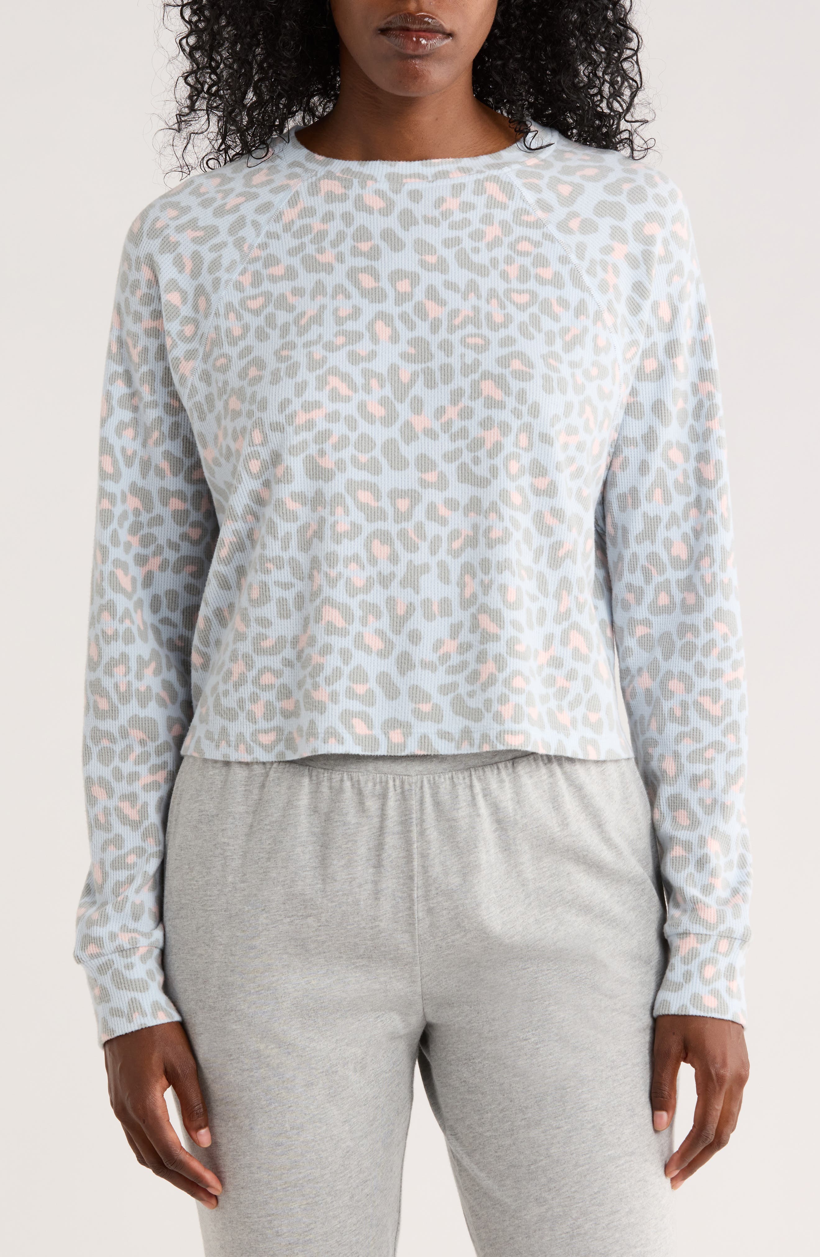 Honeydew Road Trip Long Sleeve Crop Pajama Top