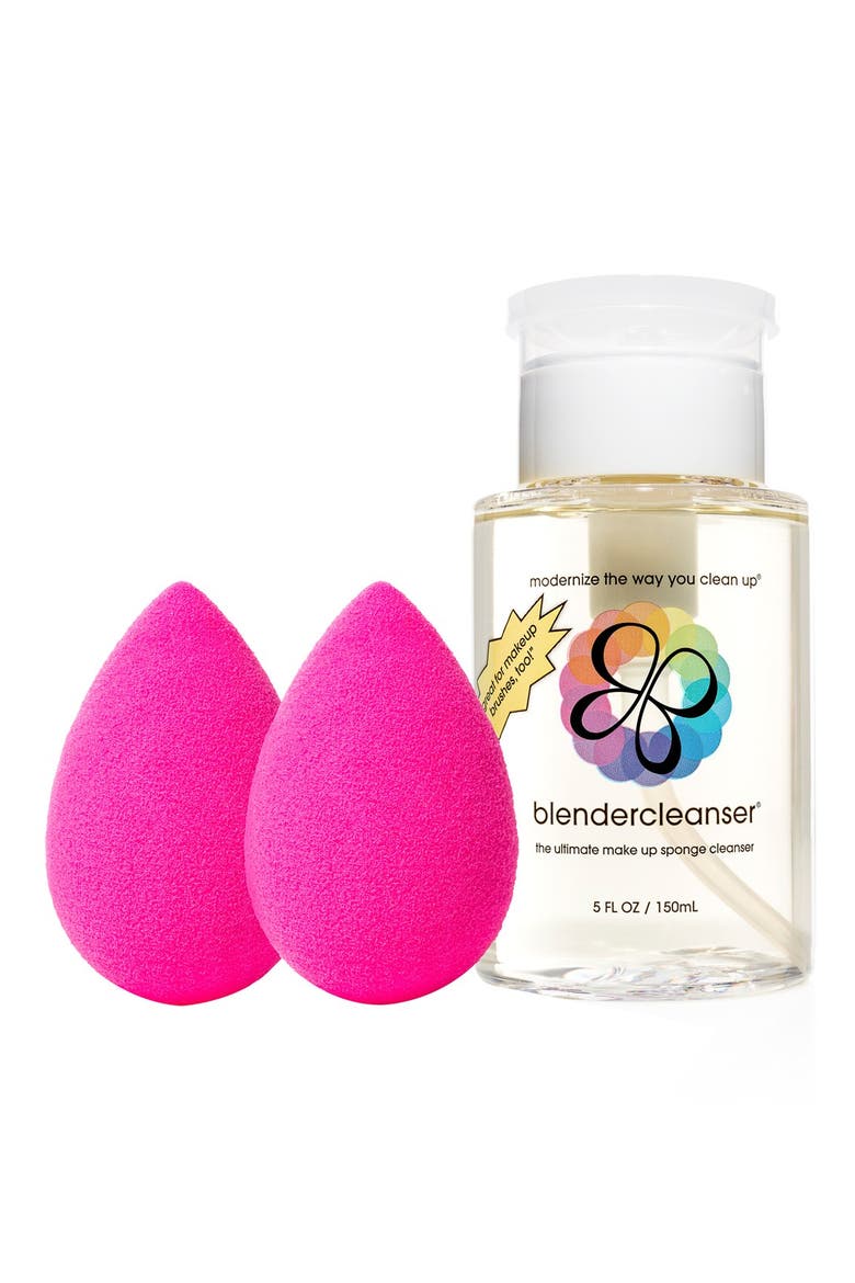 Makeup Sponge Applicator Duo & Cleanser, Main, color, NO COLOR