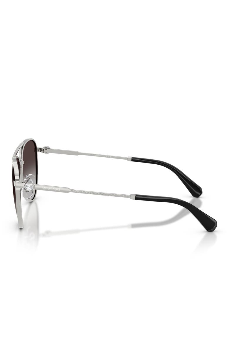 59mm Pilot Sunglasses, Alternate, color, SILVER / GRADIENT GREY