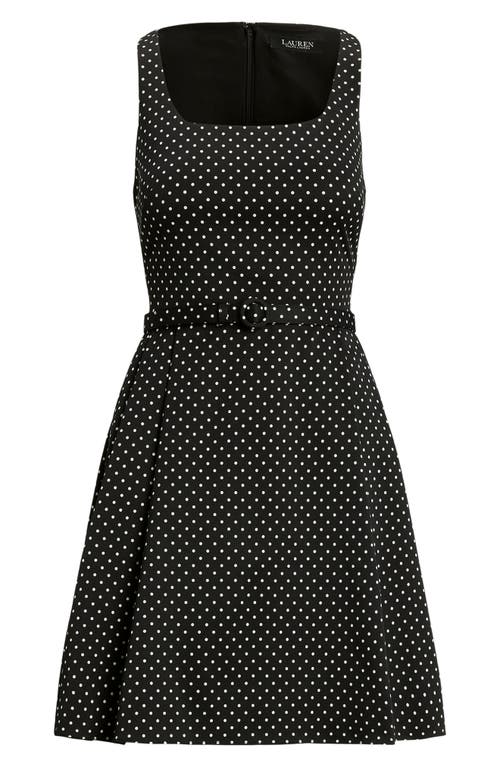 Ralph Lauren Lauren  Polka Dot Belted Minidress