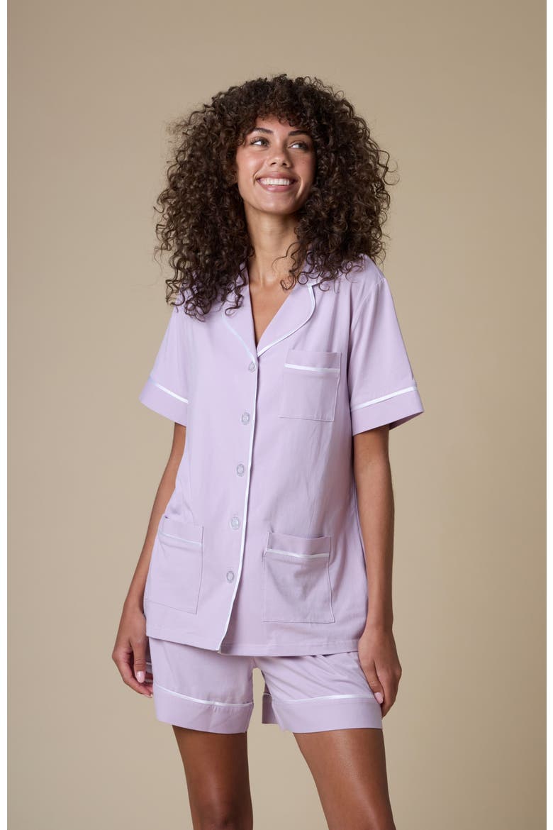 Luxe Stretch Cotton Short Pajama Gift Set, Alternate, color, Lavender
