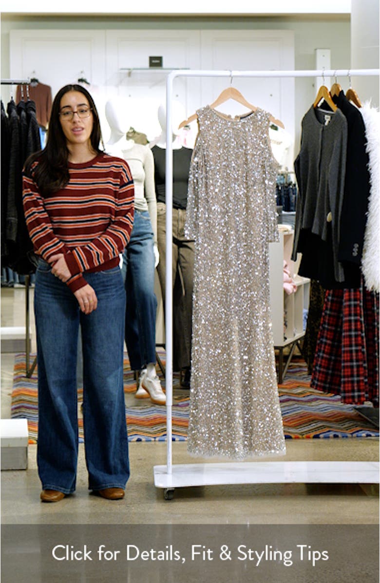 Beaded Cold Shoulder Cocktail Dress, sales video thumbnail