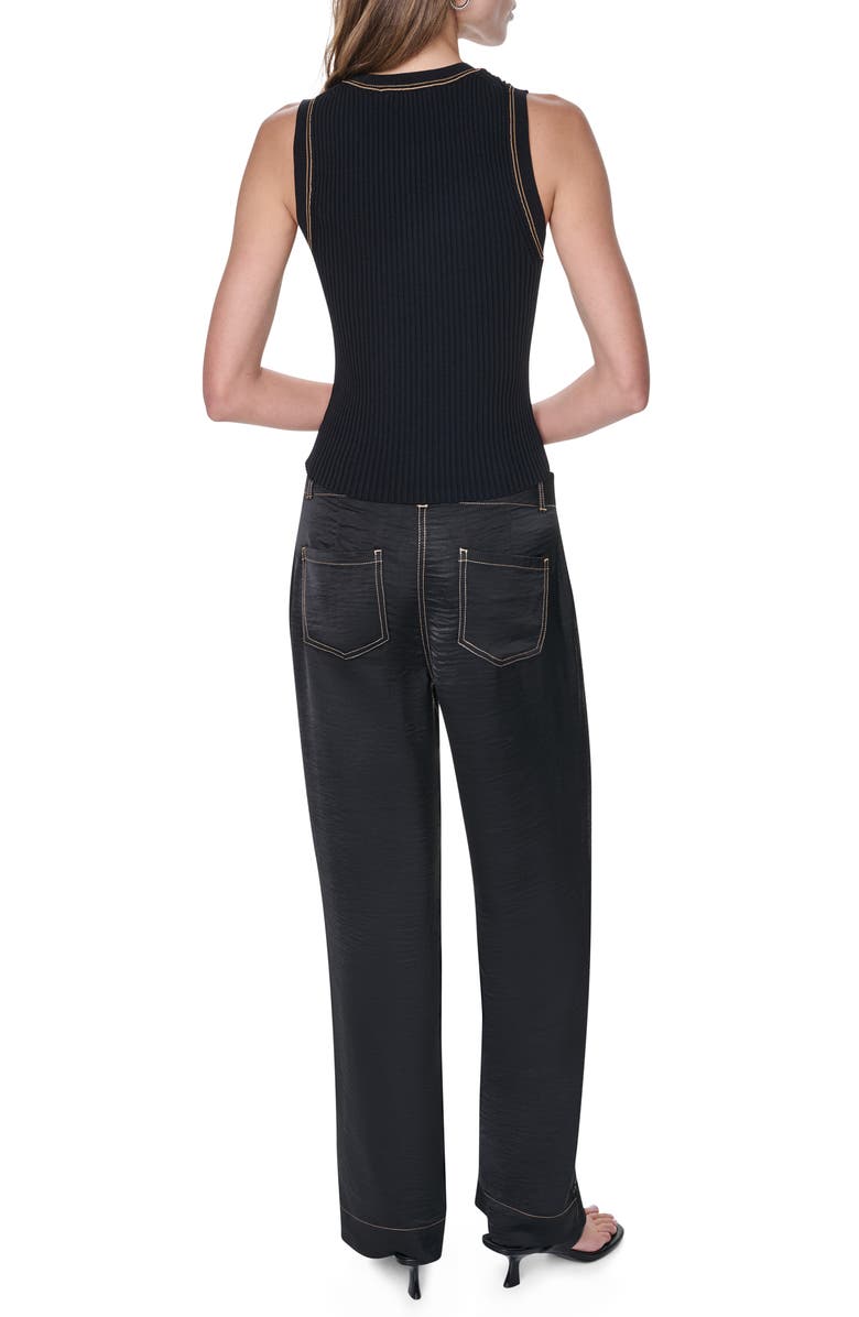 DKNY Contrast Stitch Tank, Alternate, color, Black