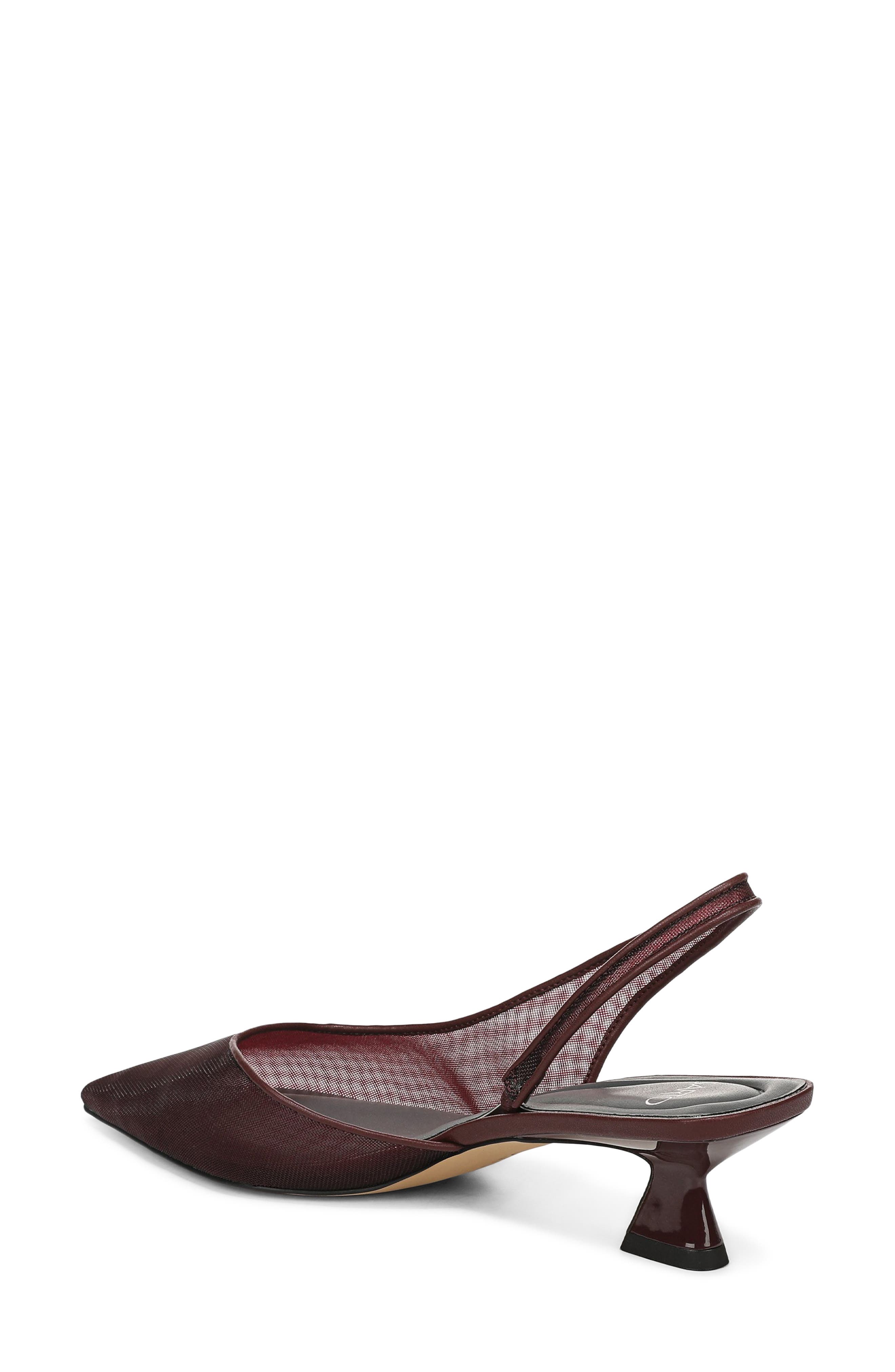 Devin Slingback Half D'Orsay Pointed Toe Kitten Heel Pump, Alternate, color, RED
