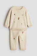 H&M 2-piece Embroidery-detail Cotton Set