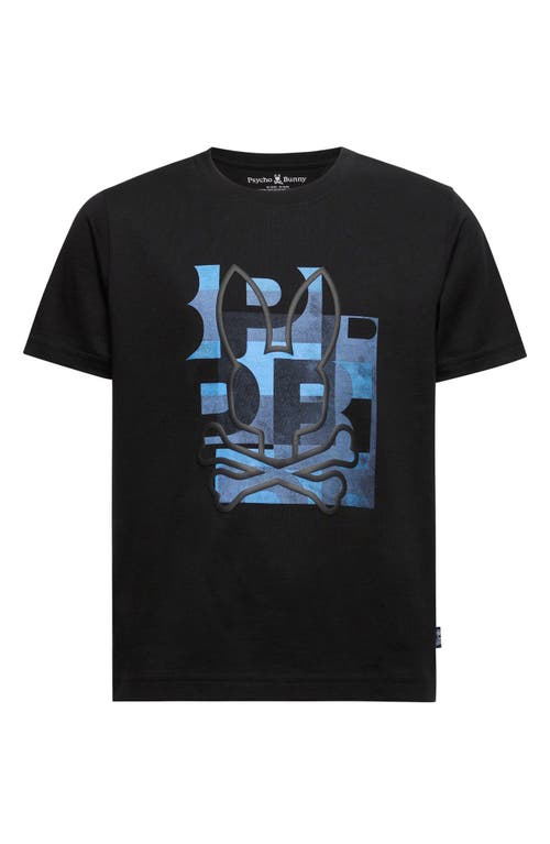 Psycho Bunny Kids' Zealand Pima Cotton Graphic T-shirt In Black